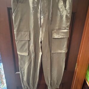 Pilcro Olive Embroidered Joggers